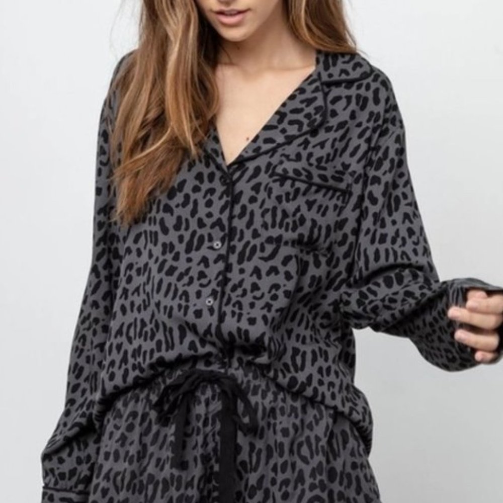 Rails Kellen Onyx Leopard Top XS